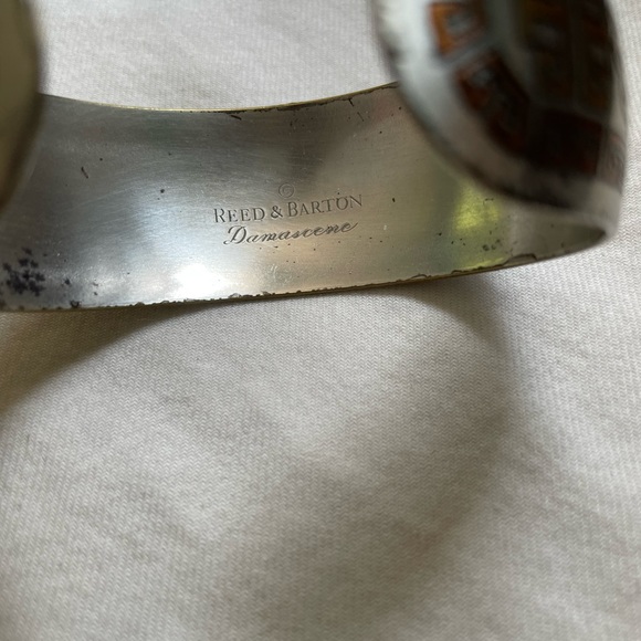 Rare Vintage Reed & Barton Damascene Cuff and Pin/Pendant Set - Picture 4 of 8